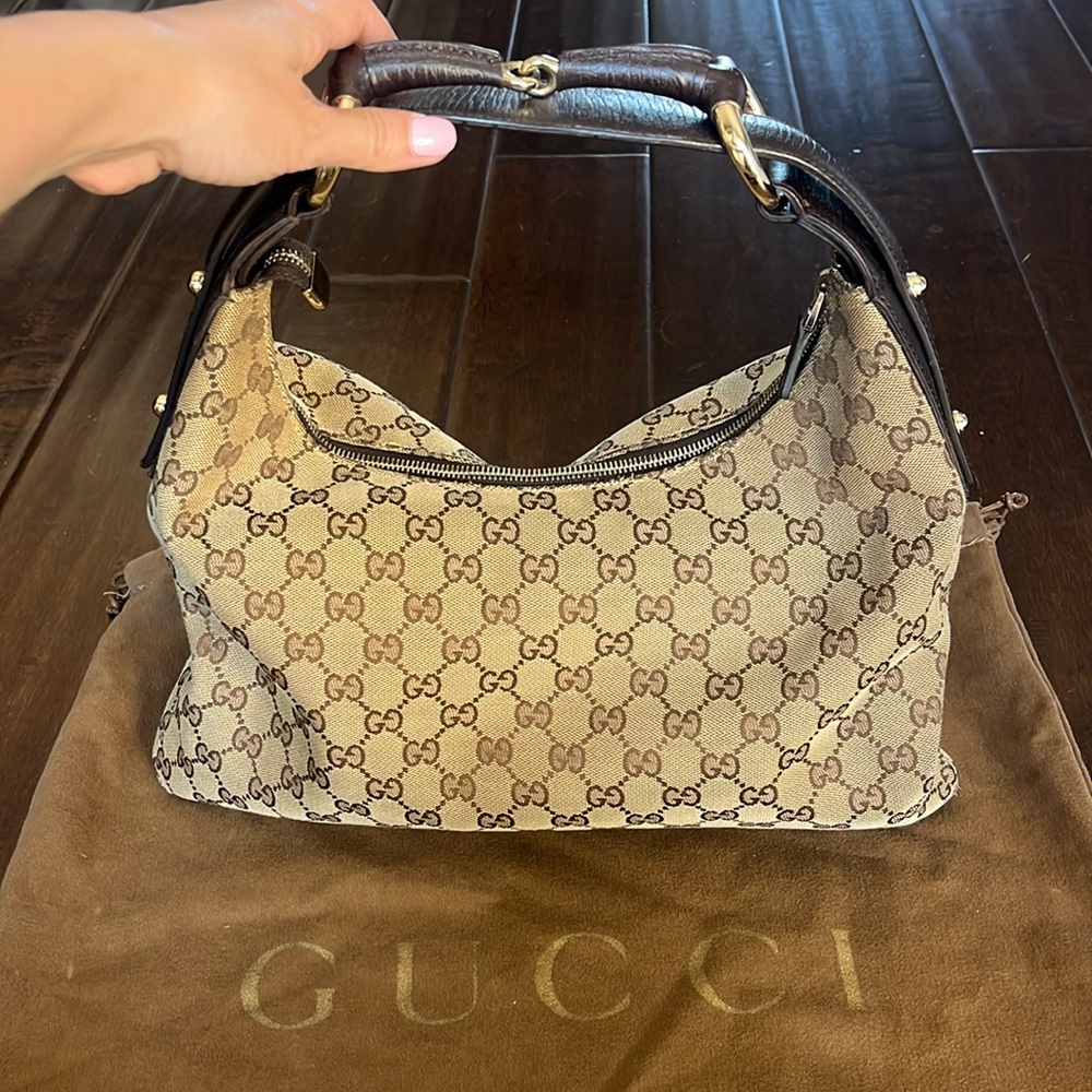 Gucci Monogram Horsebit Boho Bag